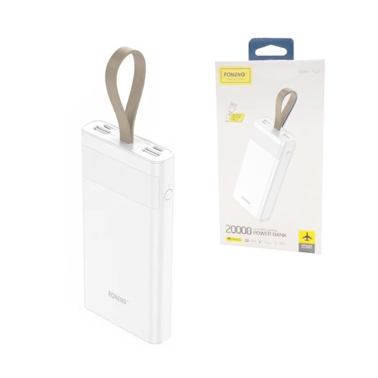 FONENG POWER BANK P42 WITH LED LIGHT 20000MAH WHITE